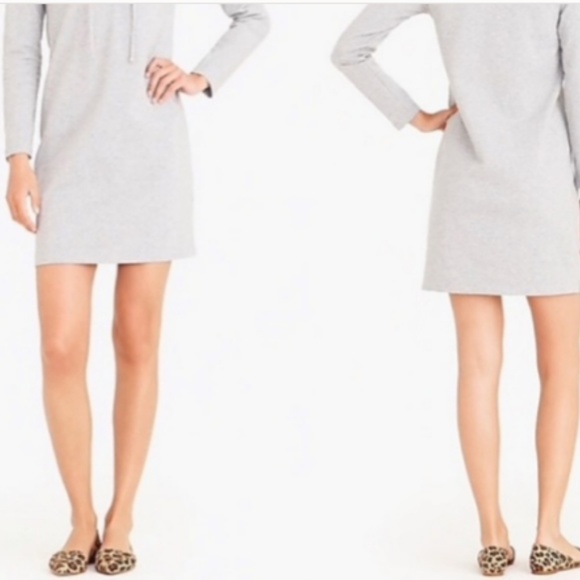 J. Crew Midi Dress Mercantile Gray Cotton knit lace-up - Picture 2 of 5